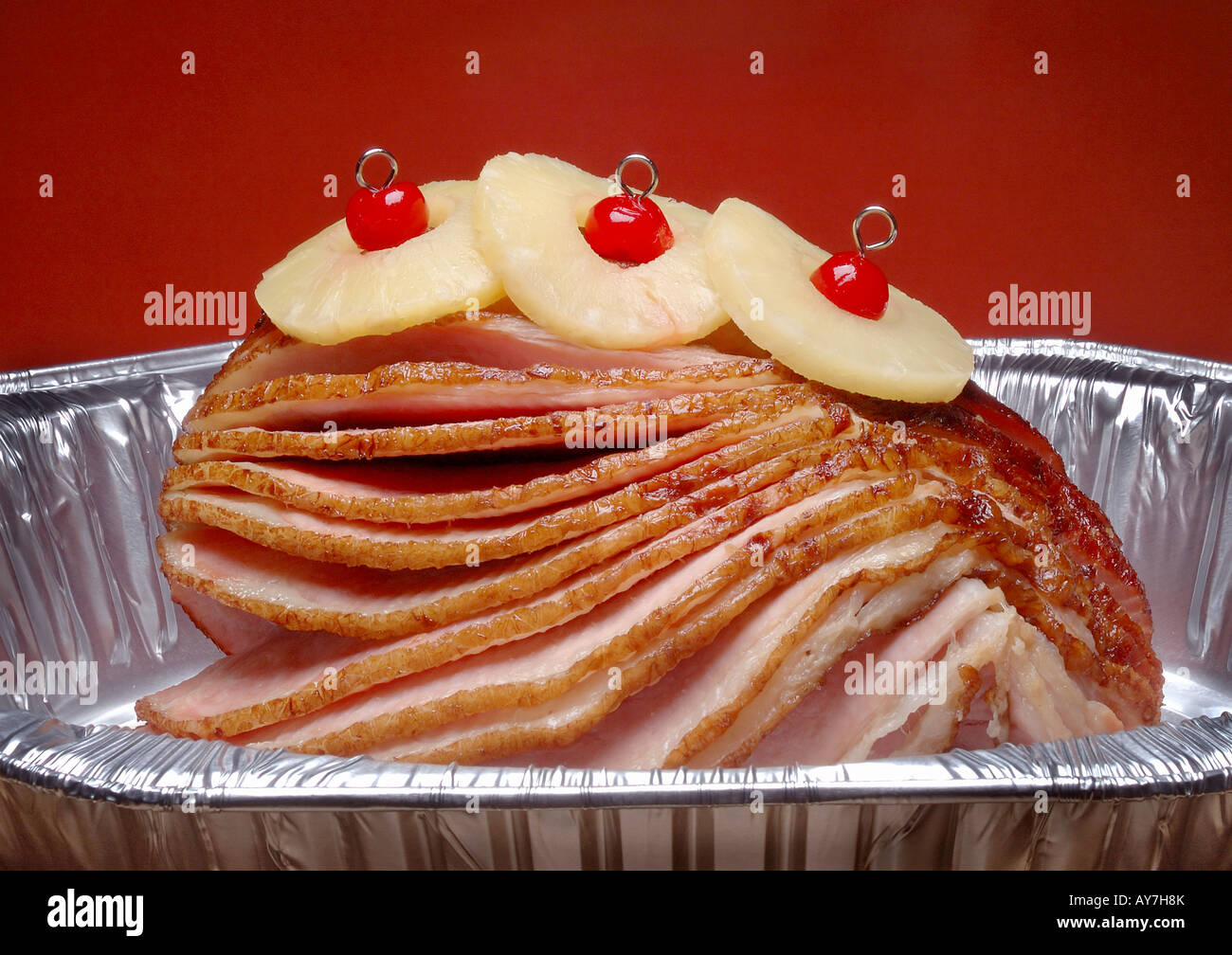 Glazed Holiday Ham Stock Photo Alamy