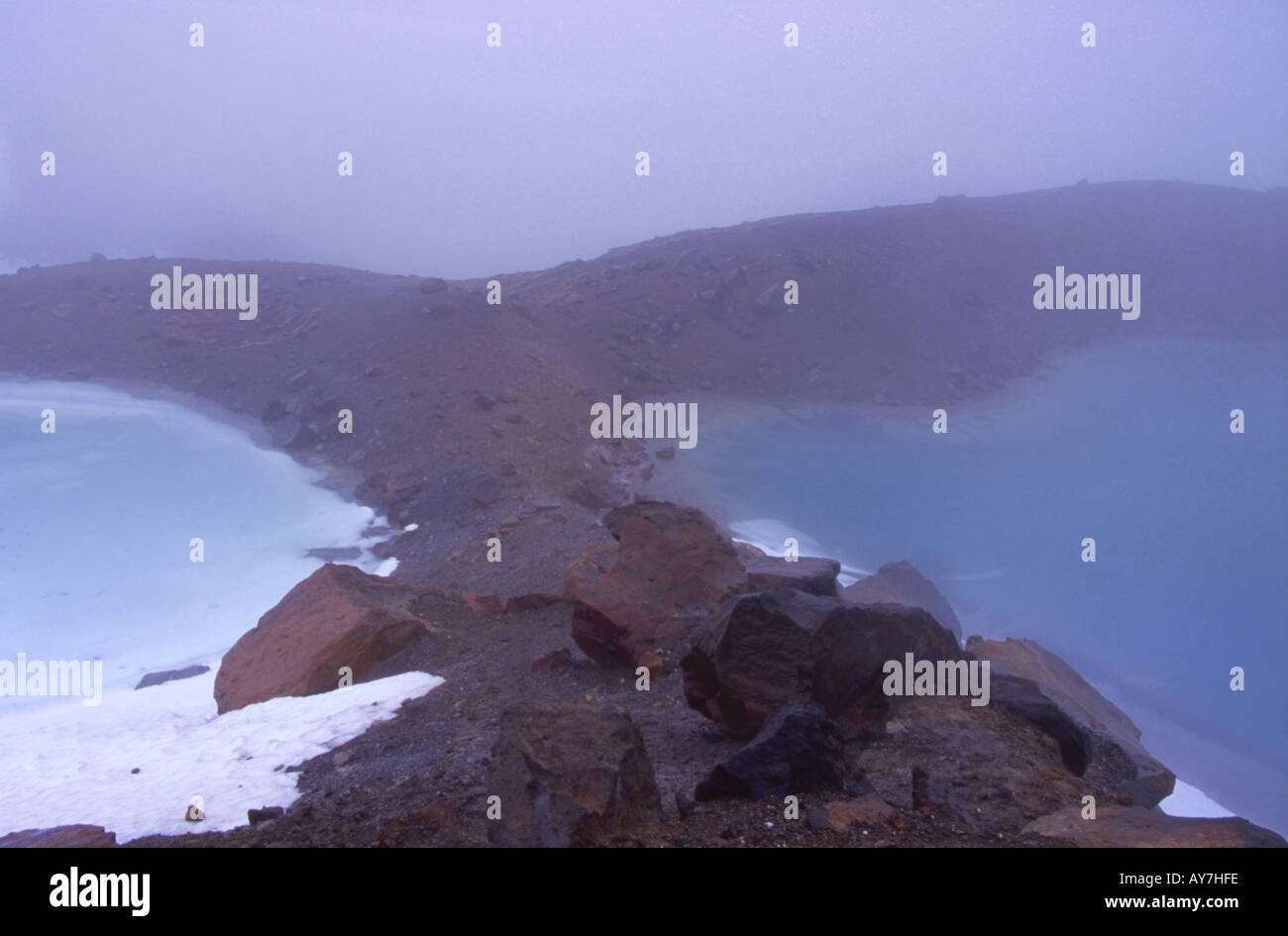 Emerald Lakes Tongariro National Park North Island New Zealand Stock Photo