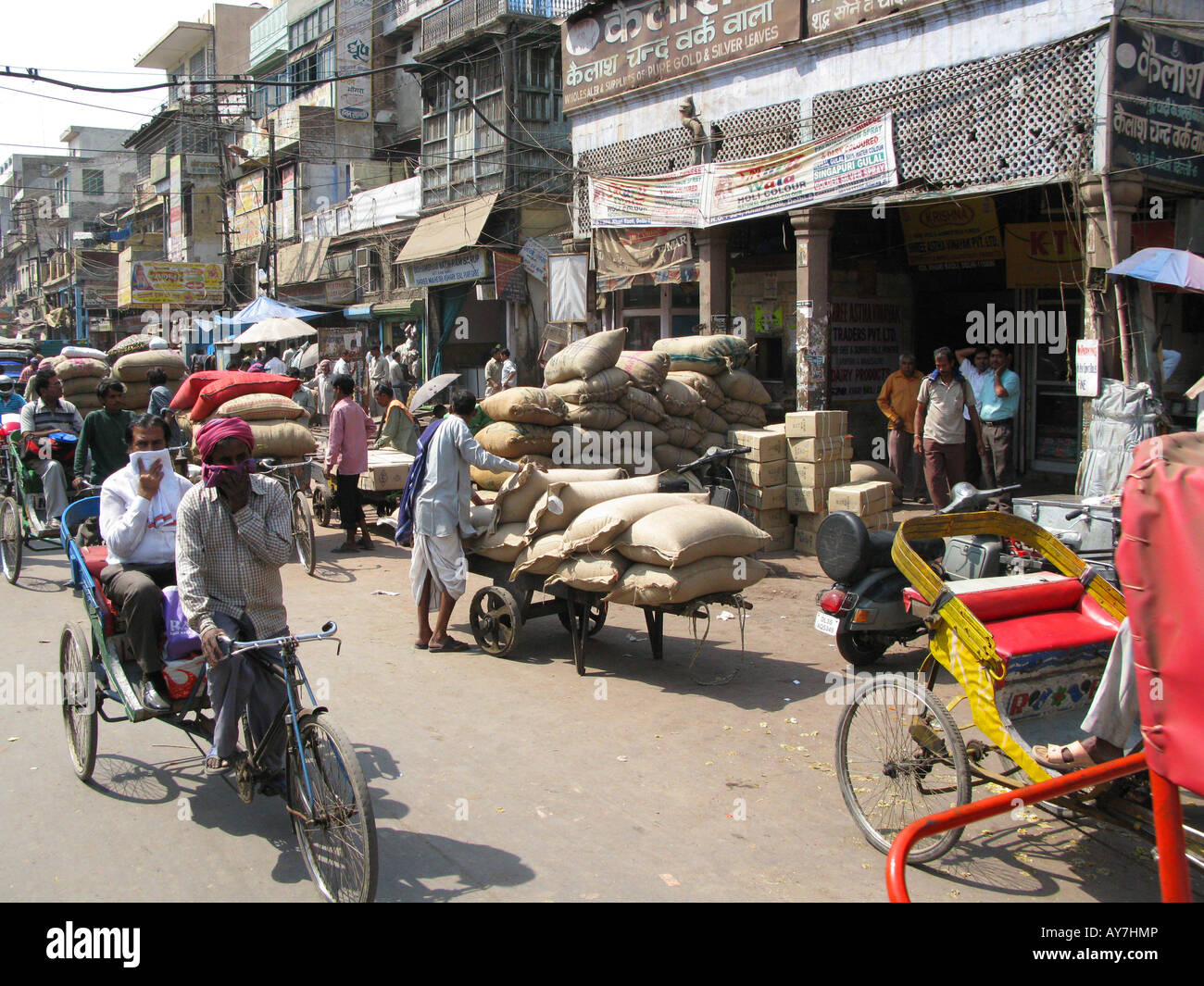 Street scene in Old Delhi, India Stock Photo