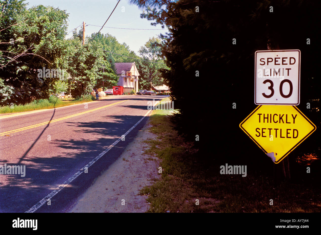 Thickly Settled Sign Stock Photo Alamy