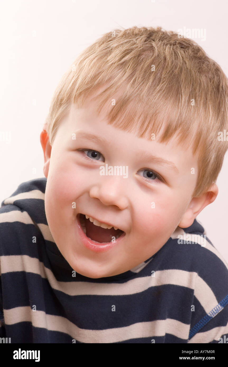 Studio Portrait Of Four Year Old Boy Stock Photo - Alamy