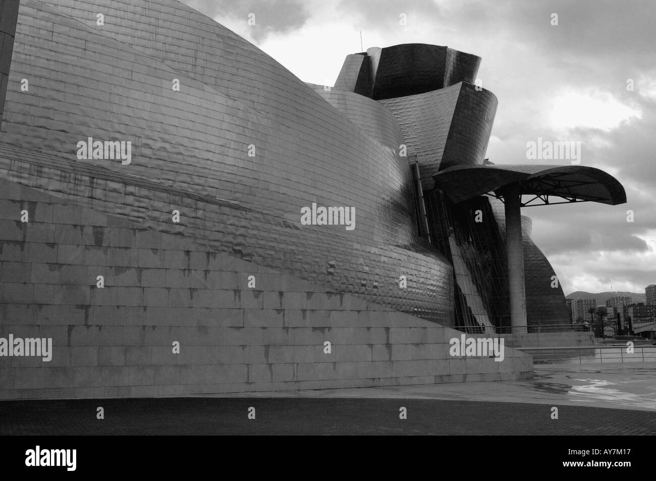 Characteristic View of Guggenheim Museum Bilbao Bilbo Pais Vasco Basque Country Spain España Iberia Europe Stock Photo