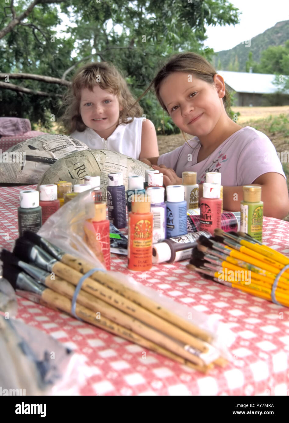 These young artists are anxious to begin painting their art projects