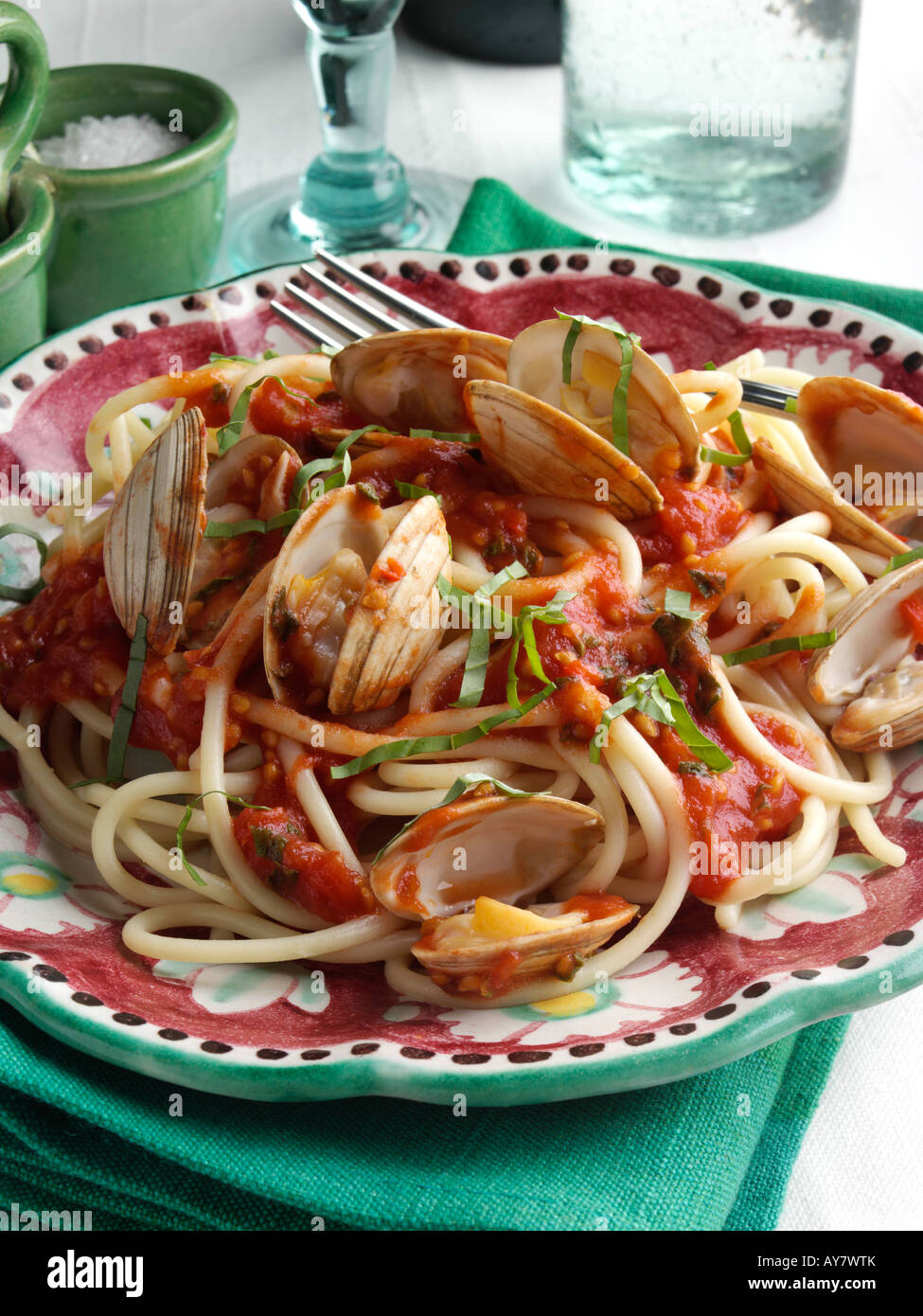 A plate of Italian spaghetti vongole editorial food Stock Photo Alamy