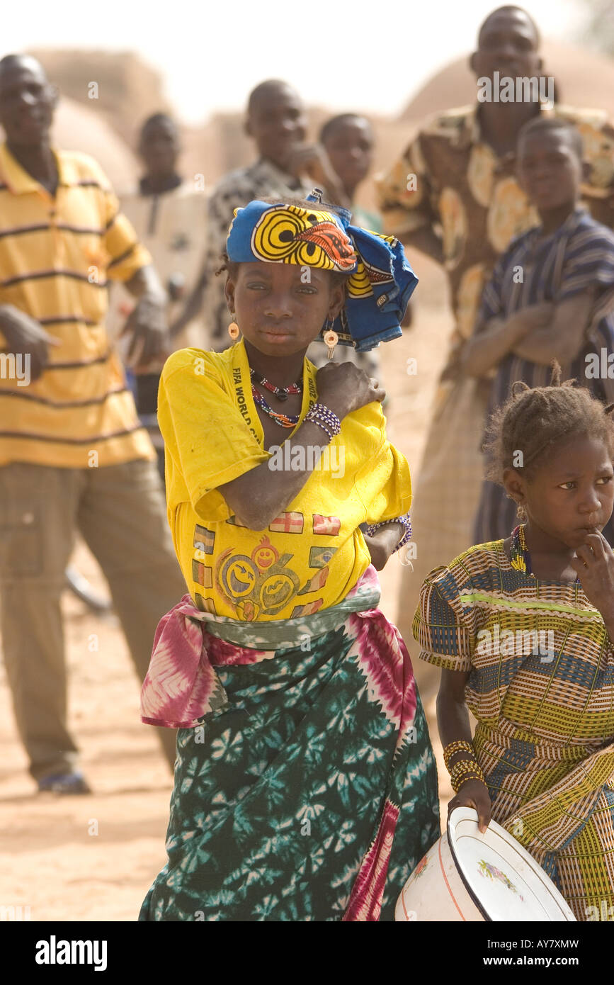 young Hausa girl at Red Cross food distribution centre Niger West Africa Stock Photo