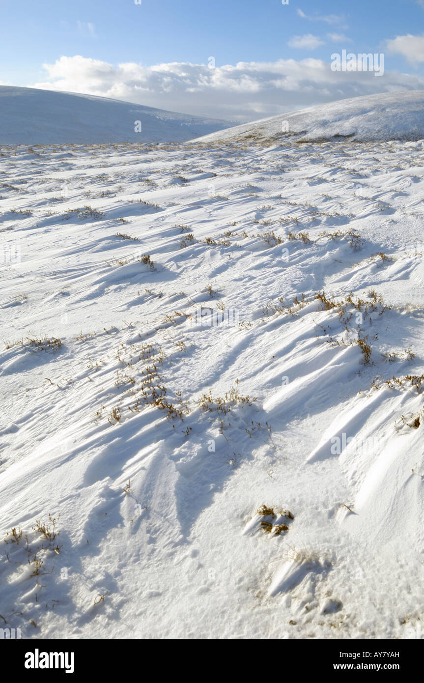 Cairngorm Mountains in winter snow, near Lecht Ski Area, Tomintoul, Highlands, Scotland Stock Photo