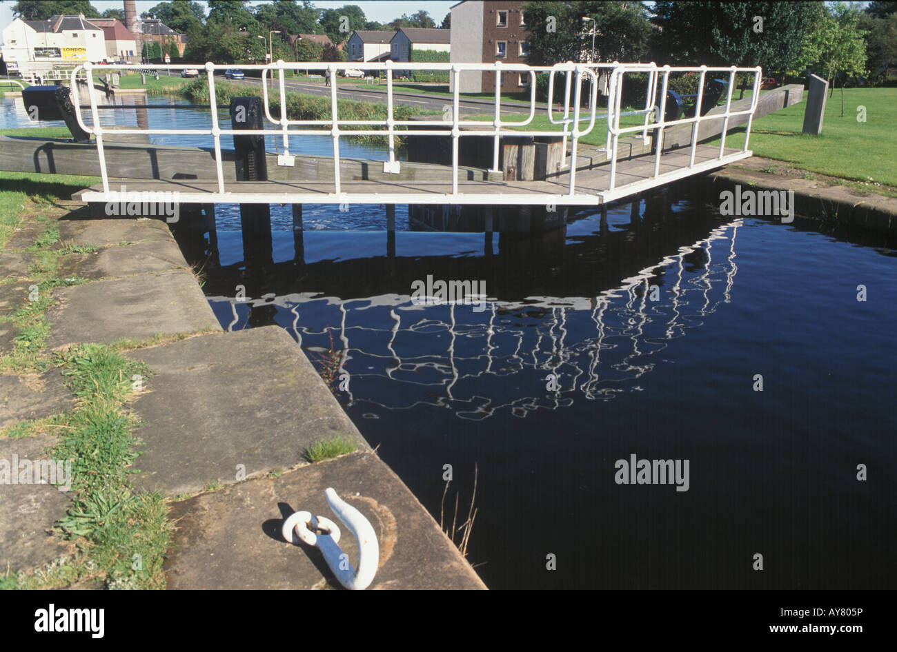 Forth and Clyde canal lock gate Camelon Stock Photo