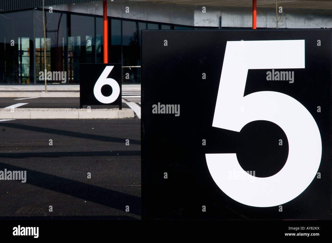 numbering in a car park Stock Photo