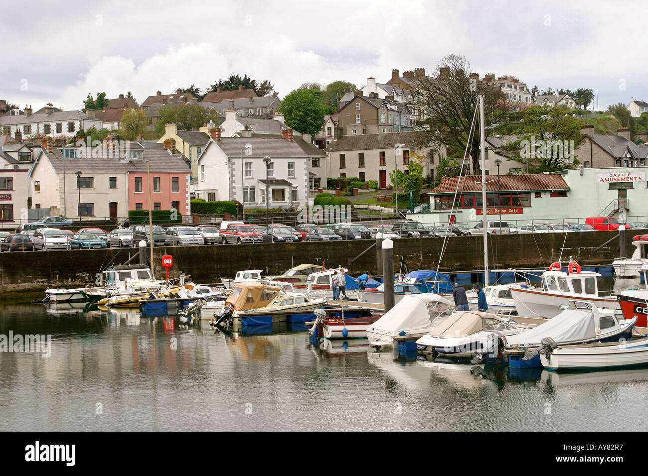 UK Co Antrim Northern Ireland Ballycastle marina and North Street Stock