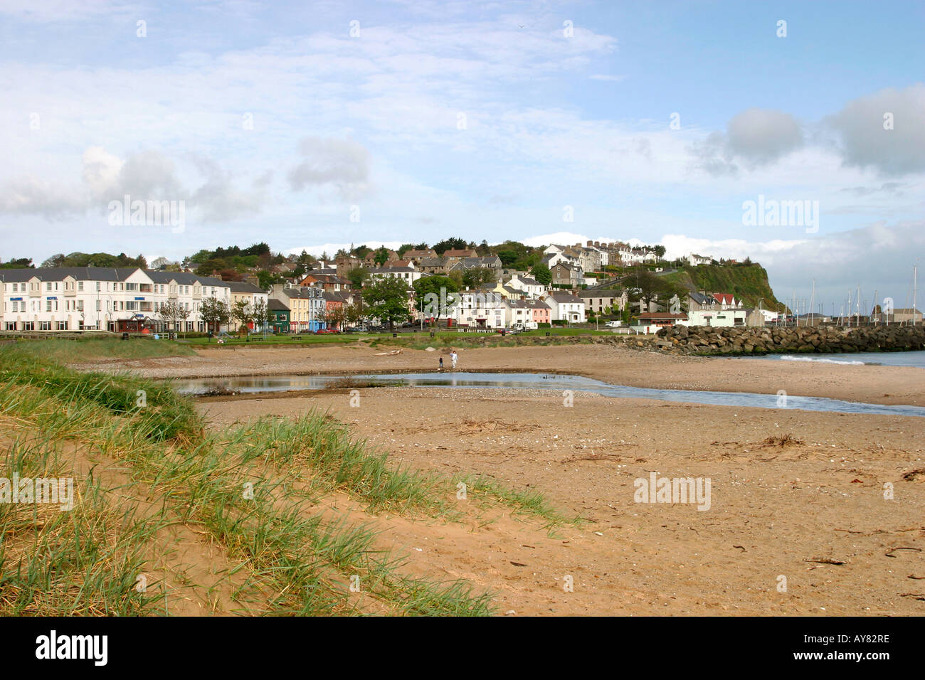 County Antrim Ballycastle seaside resort town from the strand Stock Photo