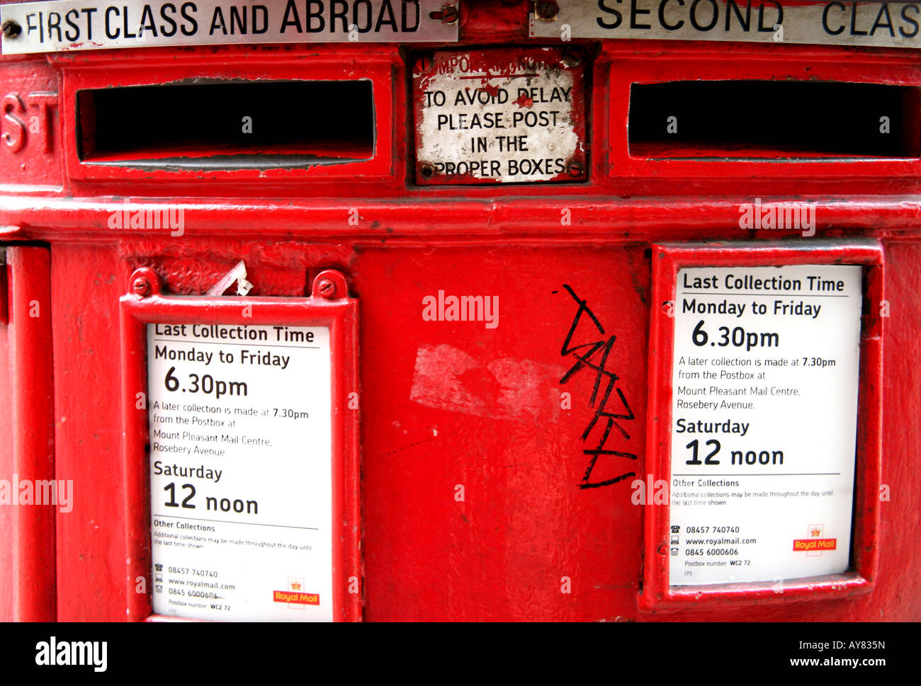 Close up of London post box Stock Photo