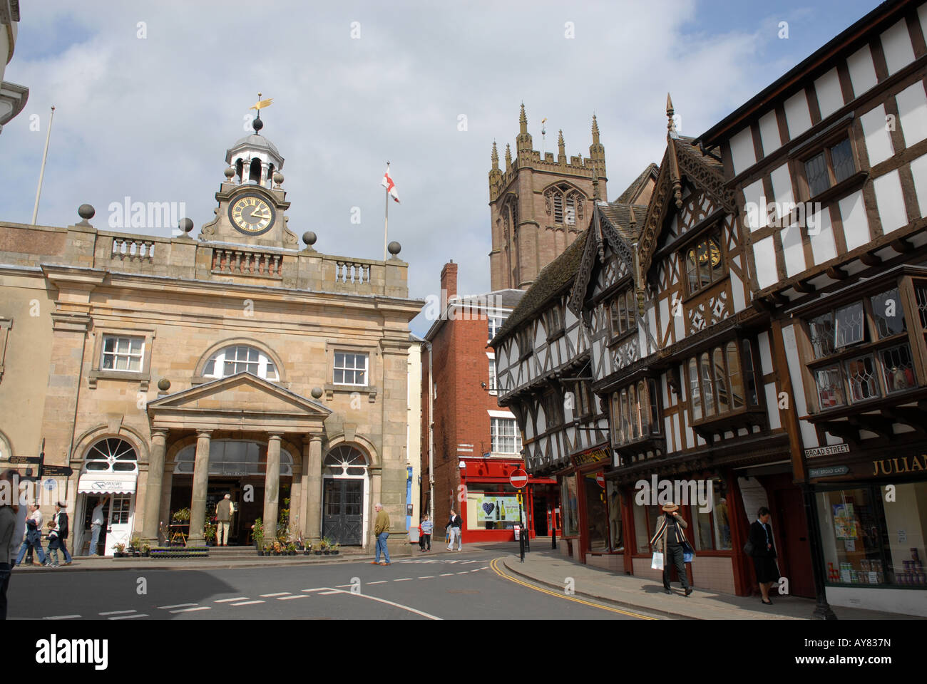 Broad Street at Ludlow in South Shropshire England Stock Photo Alamy