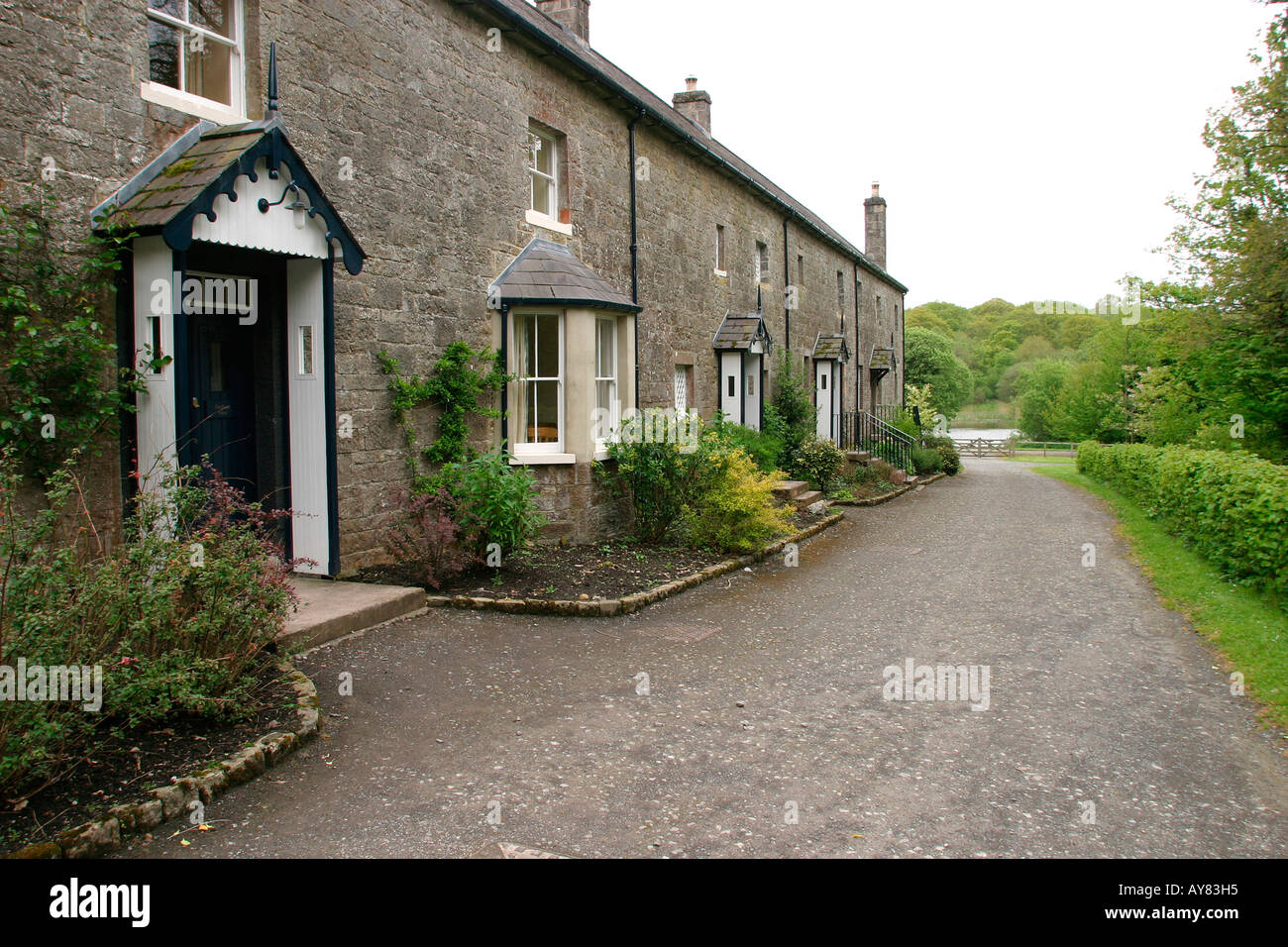 County Fermanagh Crom Estate holiday rental cottages Stock Photo