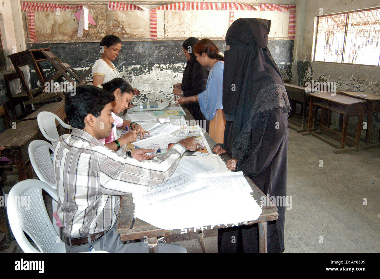 Voting method procedure in India Stock Photo