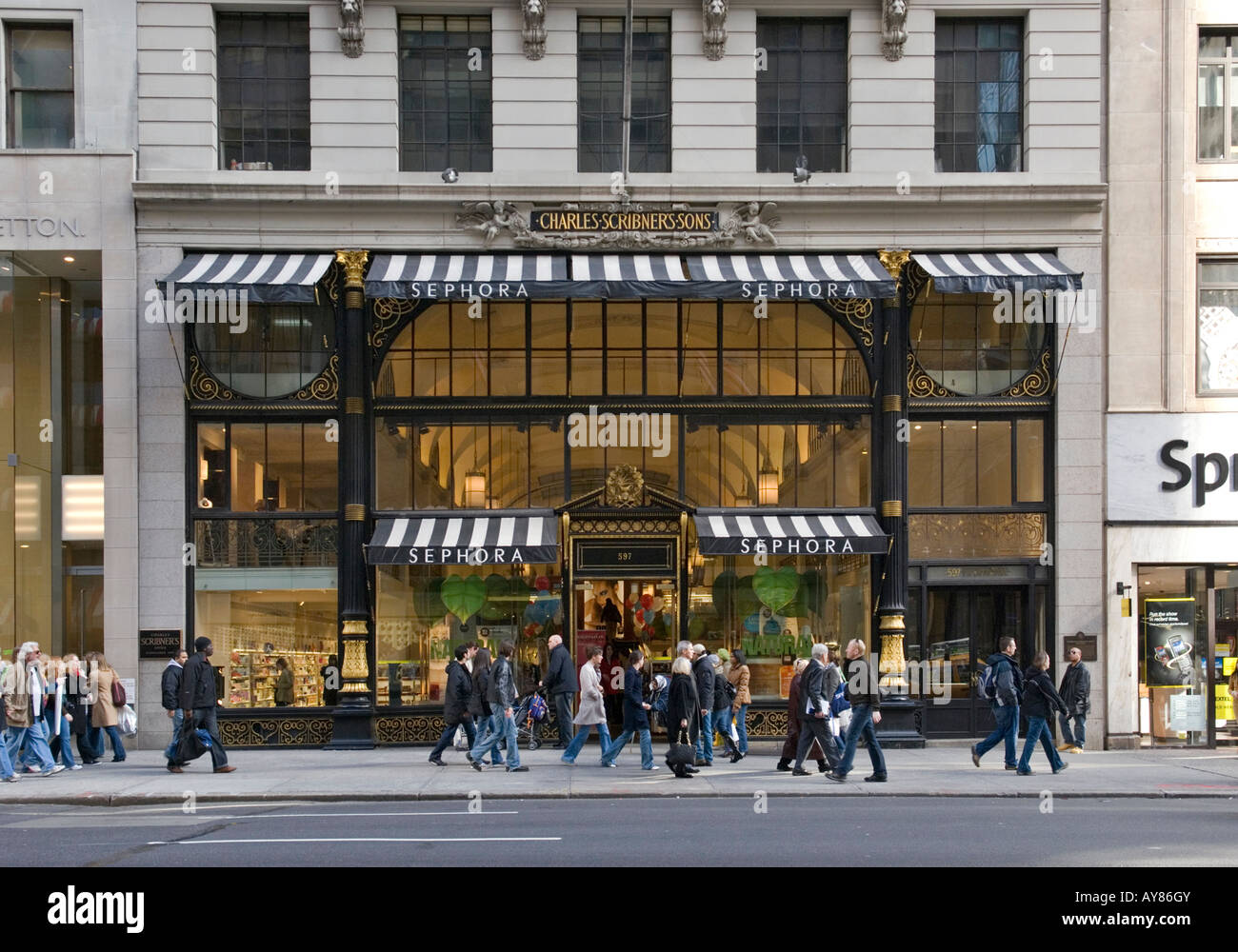 Sephora Store in Midtown Manhattan which originally housed the Charles Scribners Sons Beaux Arts publishing headquarters Stock Photo