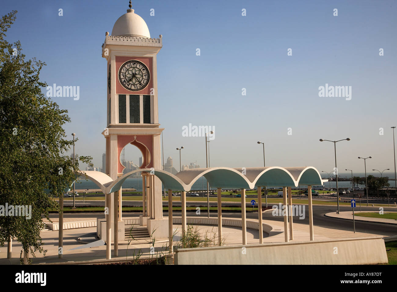 Qatar Doha Clock Tower Stock Photo Alamy