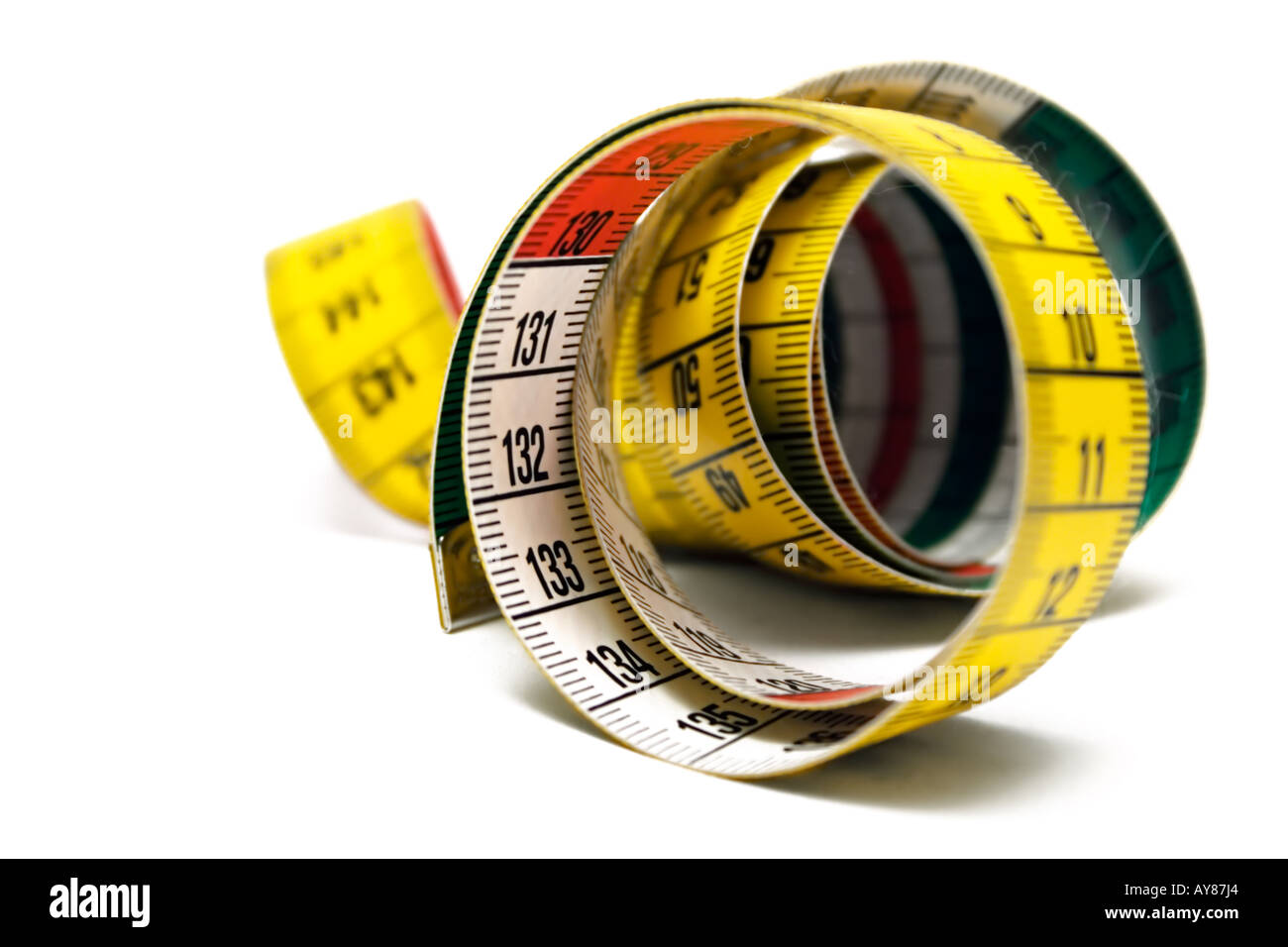 Rolled Measuring Tape Stock Photo