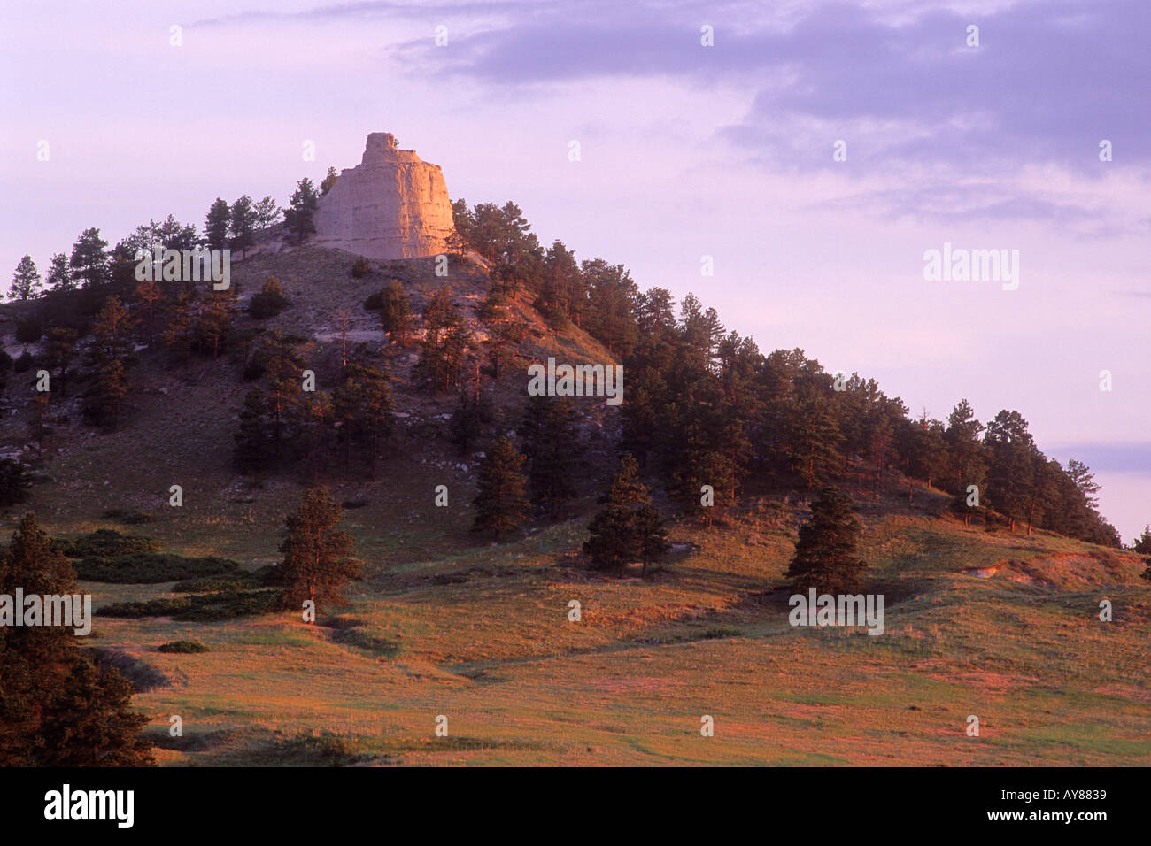 Nebraska butte at sunrise Stock Photo