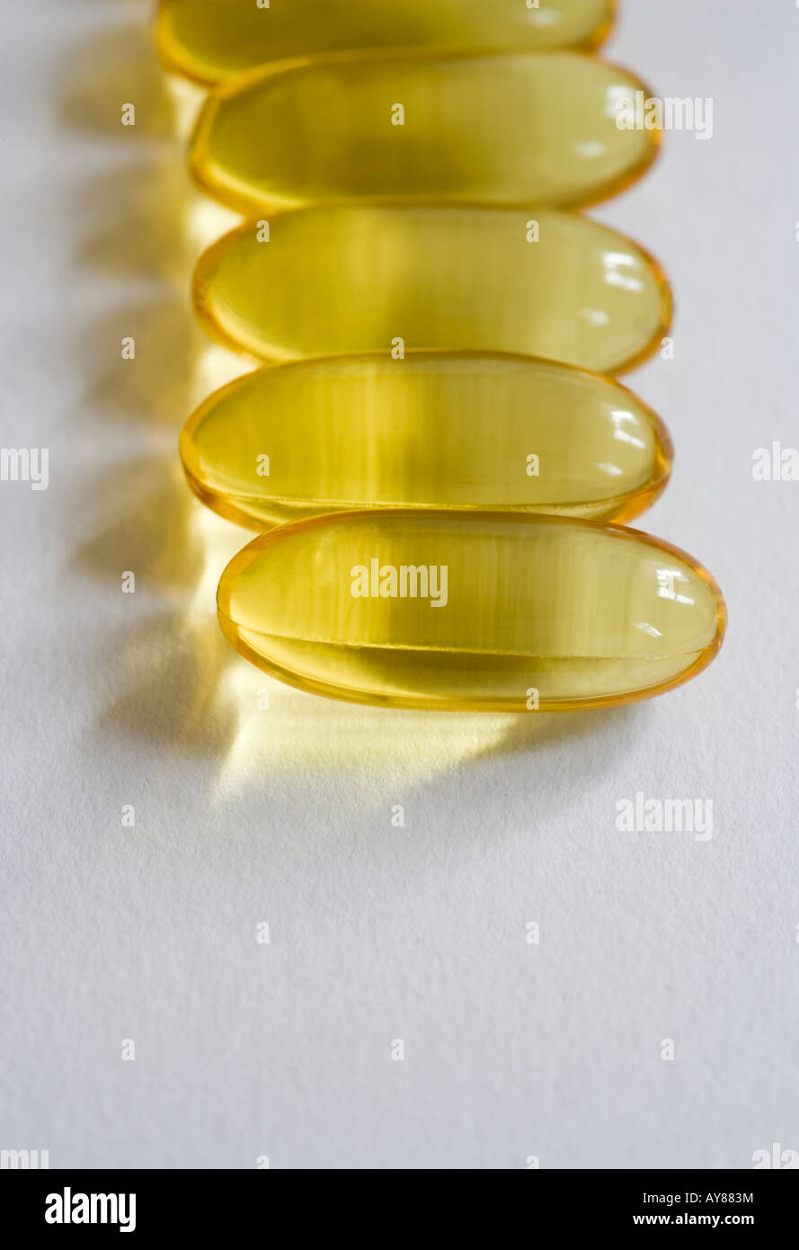 Fish Oil Capsules Stock Photo