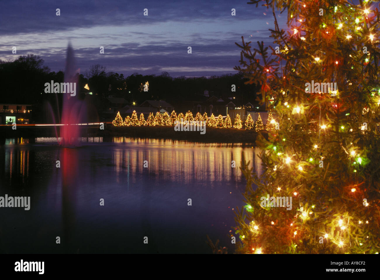 Christmas Lights In Mcadenville North Carolina Just Outside Of Charlotte Stock Photo Alamy