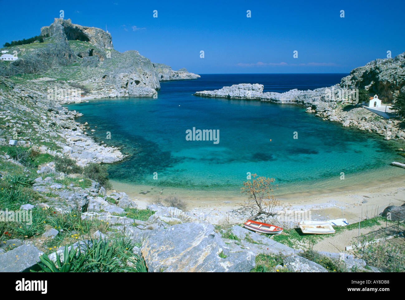 St Paul´s Bay Lindos Rhodes Greece Stock Photo - Alamy