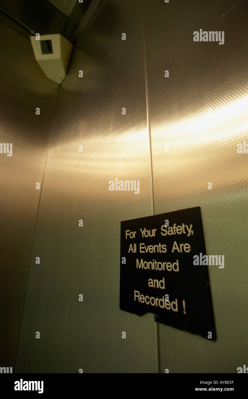 Security camera in service elevator at highrise office building Stock Photo Alamy