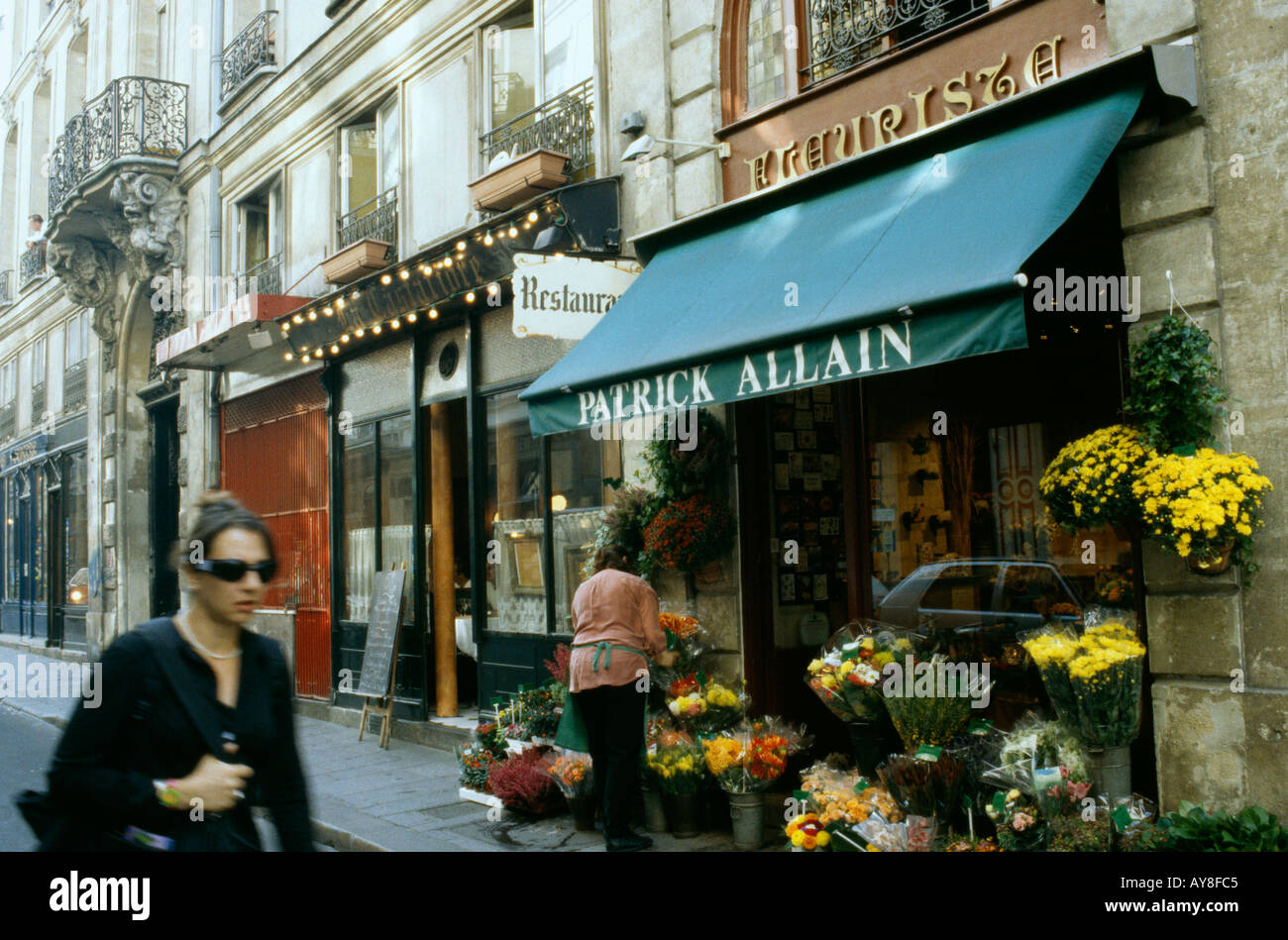 Flower Shop Ile St Louis Paris France Stock Photo