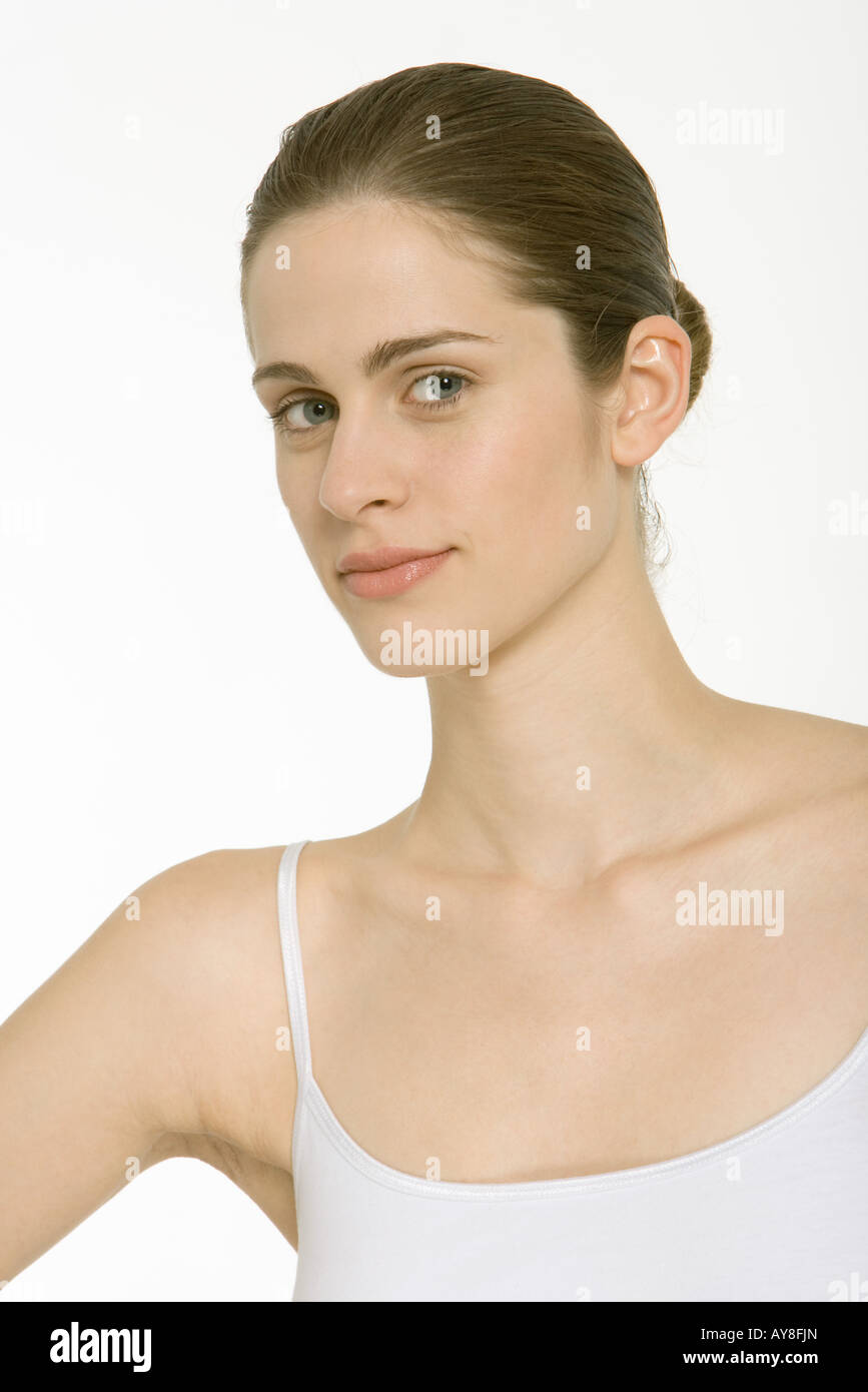 Woman in white tank top hi-res stock photography and images - Alamy