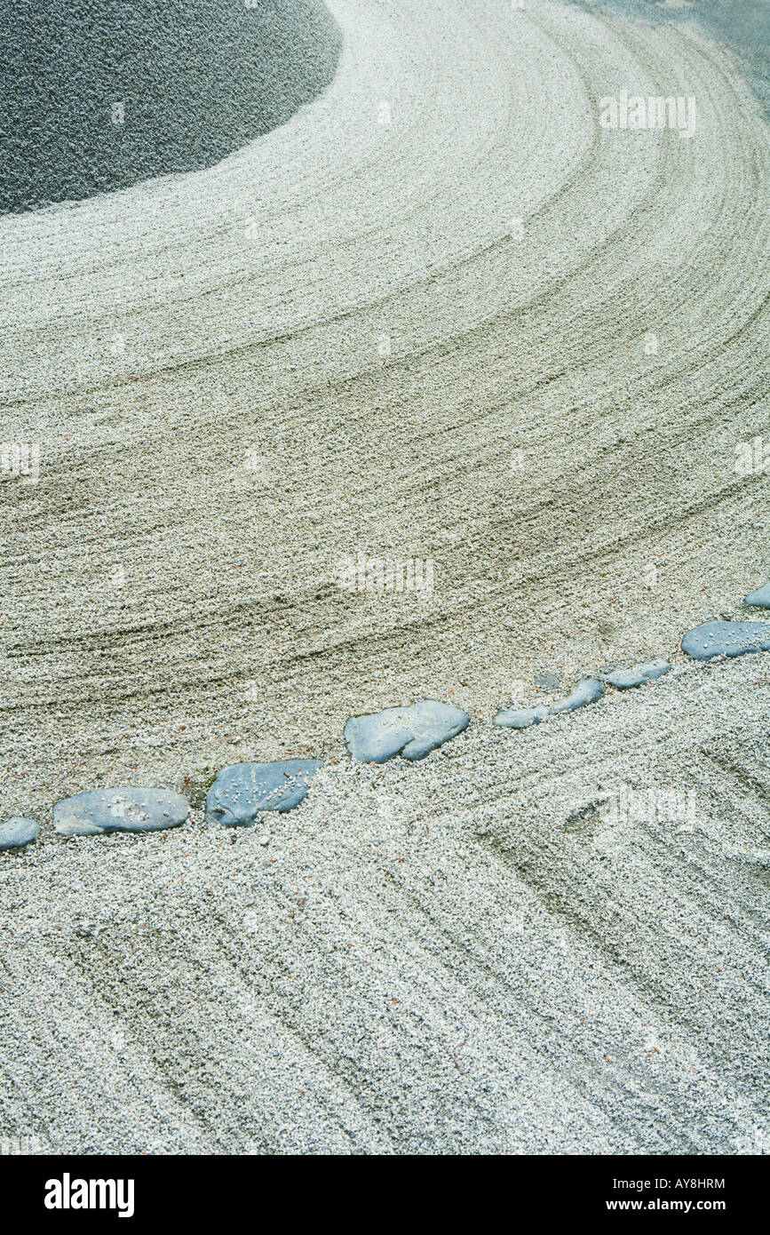 Stone path in rock garden, high angle view Stock Photo - Alamy