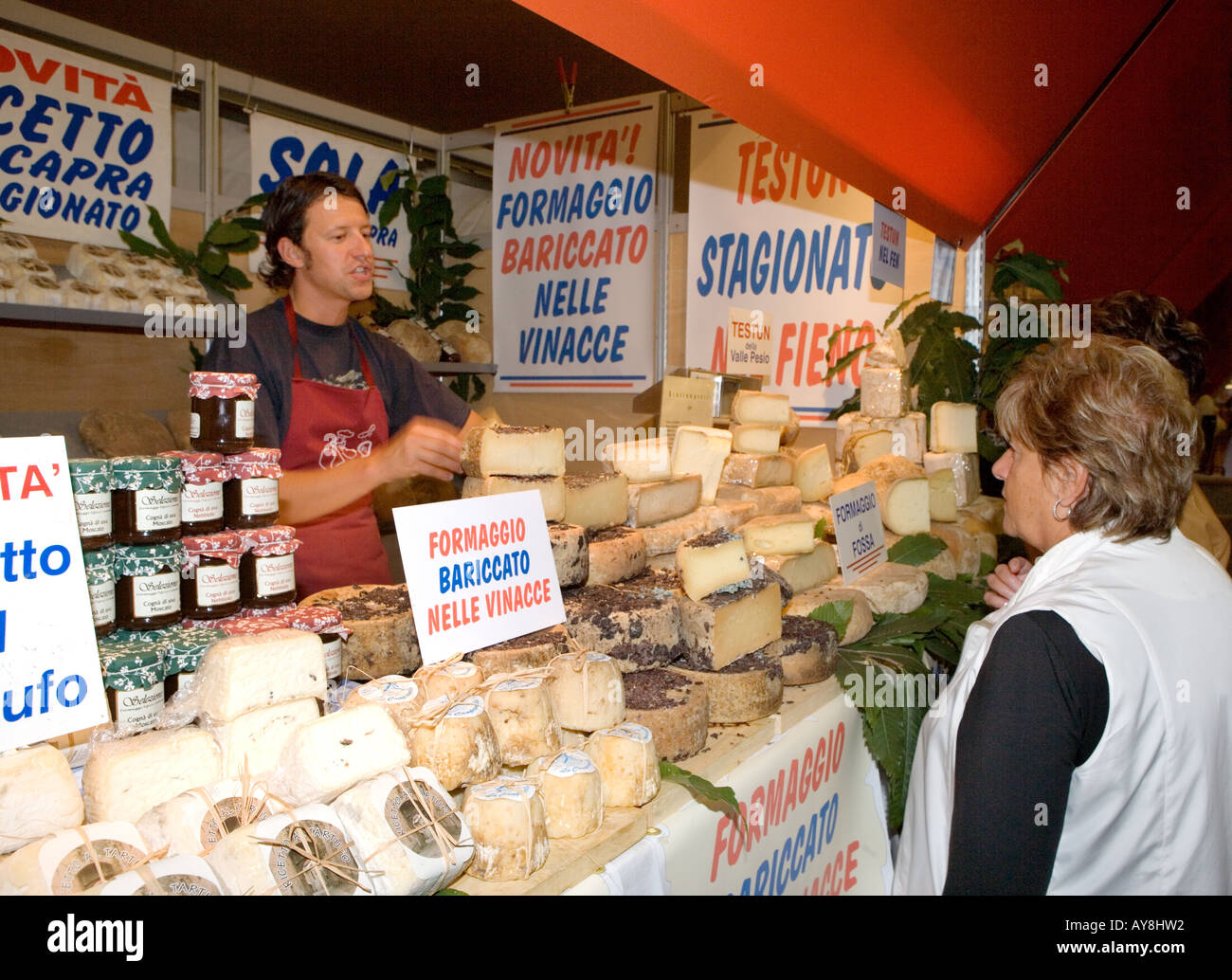 Truffle wine and cheese fair Alba Piemonte Italy Stock Photo