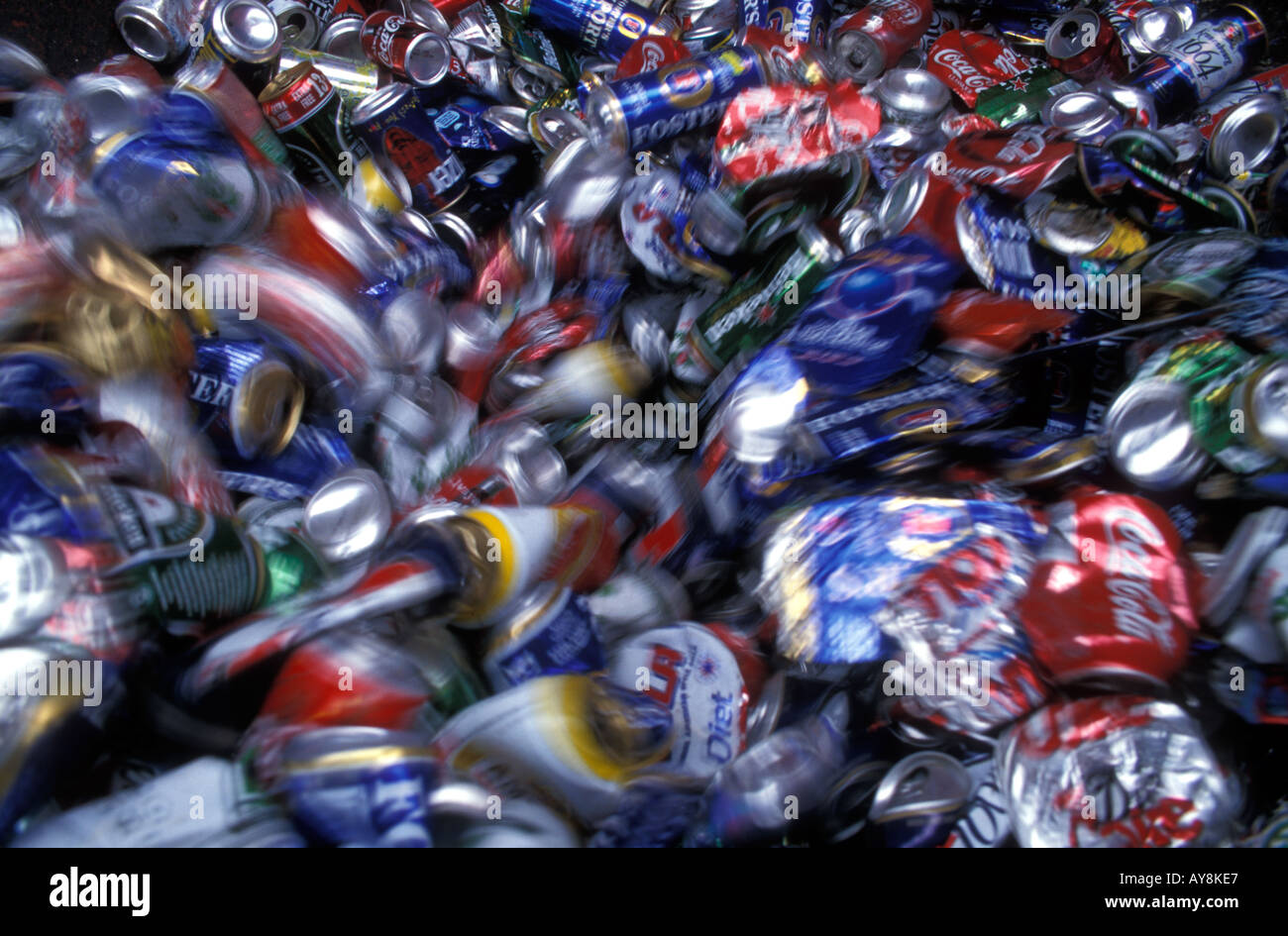 Cans at a recycling centre, London UK Stock Photo Alamy