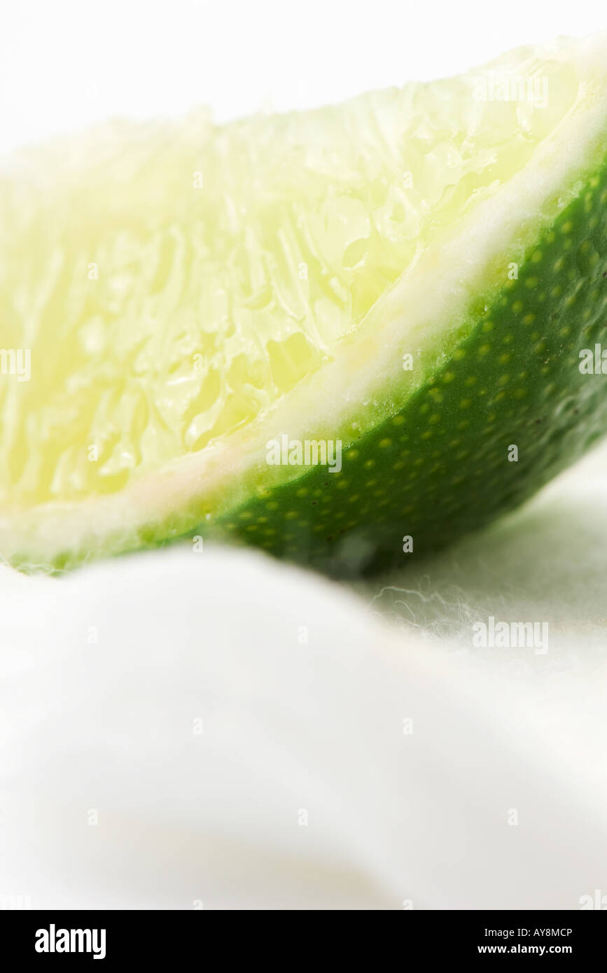 Slice of lime, close-up Stock Photo