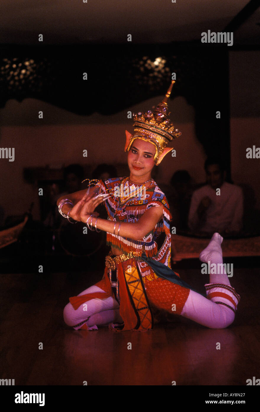 Traditional classical female Thai dancer performing in a hotel  for tourists Bangkok  Thailand South East Asia Stock Photo