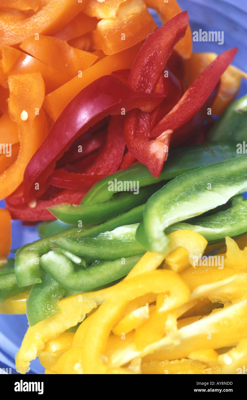 Green red and yellow peppers Stock Photo - Alamy