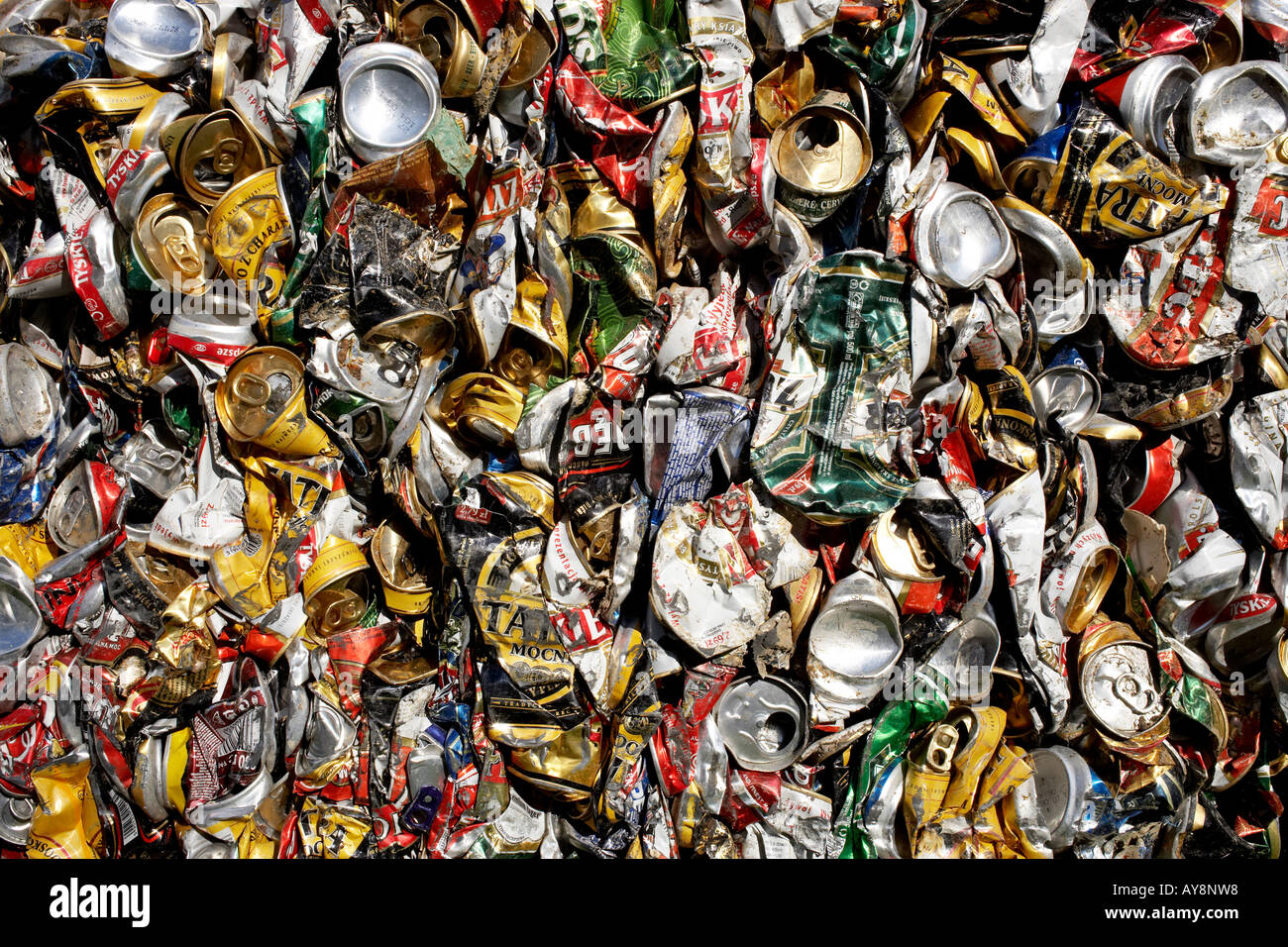 Recycled aluminium drinks cans Stock Photo Alamy