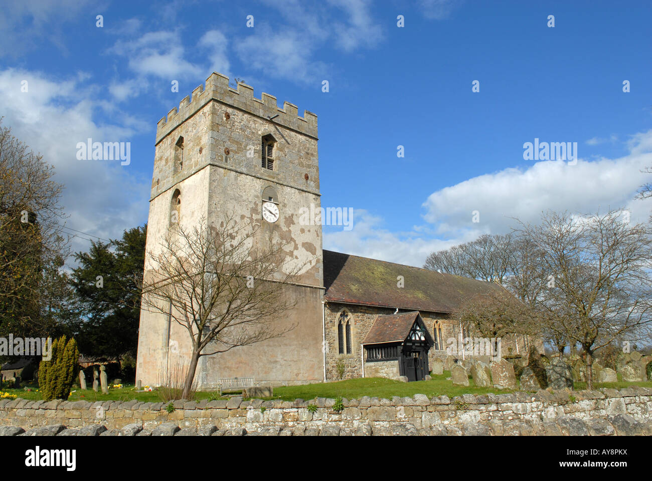The village church at Cardington, near Church Stretton in Shropshire, England Stock Photo
