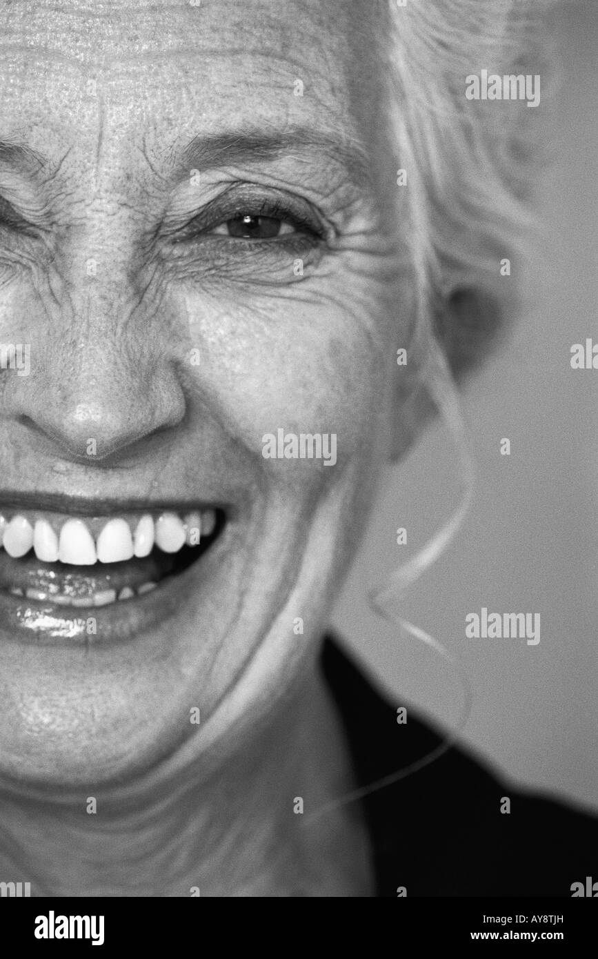 Laughing happy smile smiling face Black and White Stock Photos & Images ...
