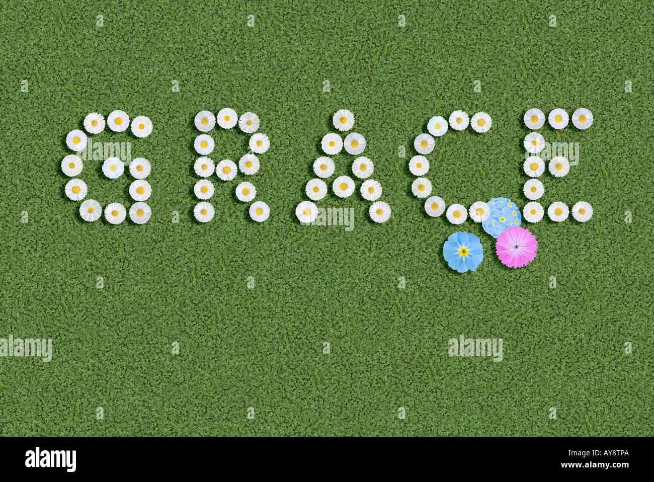 Grace spelled out Stock Photo Alamy