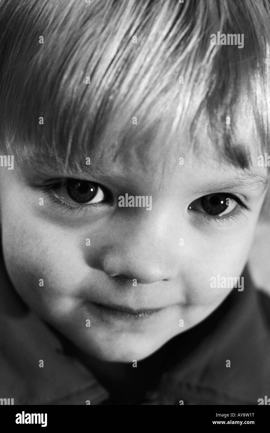 Little boy smiling at camera, close-up, portrait Stock Photo - Alamy