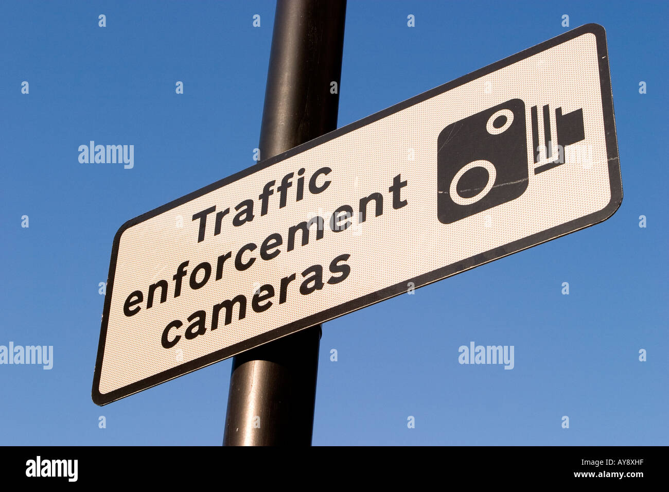 traffic enforcement cameras sign Stock Photo