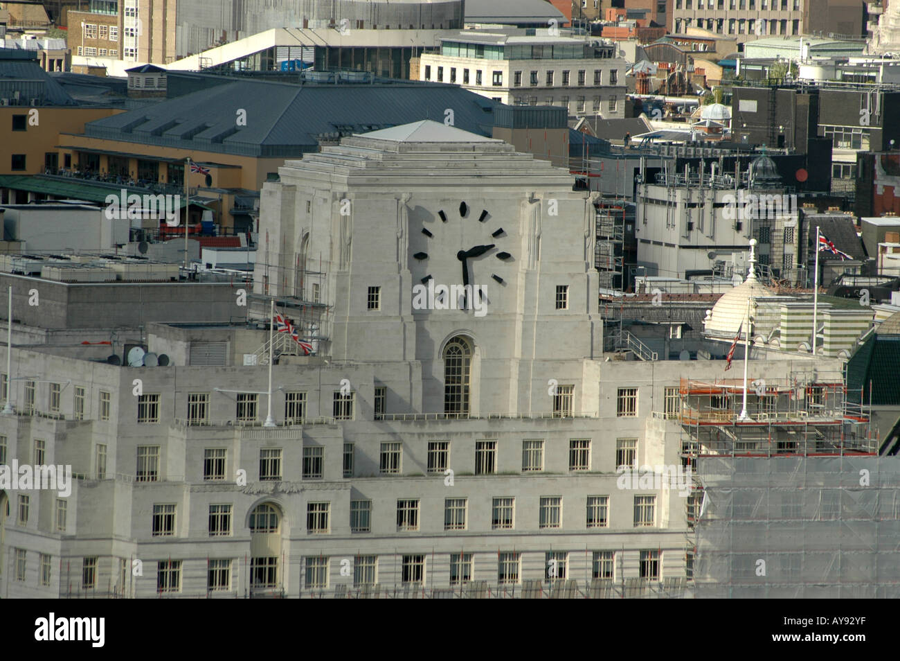 Shell Mex Building seen from London Eye observation wheel Stock Photo ...