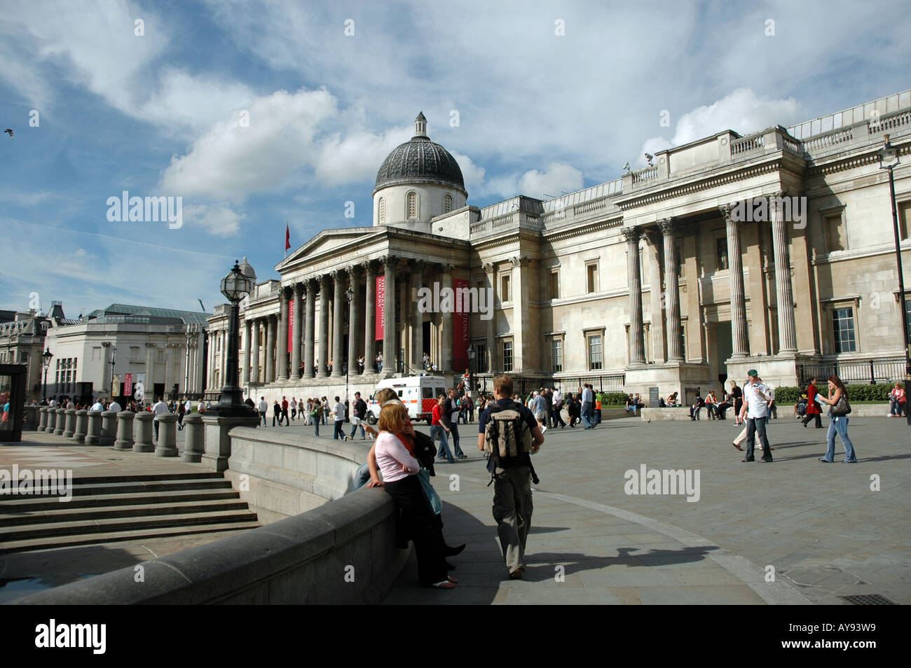 National Gallery at Trafalgar Square in London Stock Photo