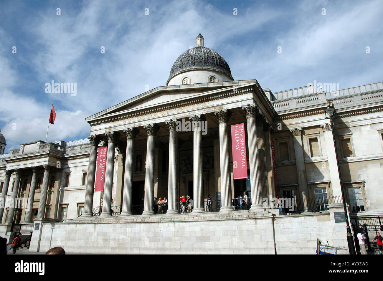 National Gallery at Trafalgar Square in London Stock Photo