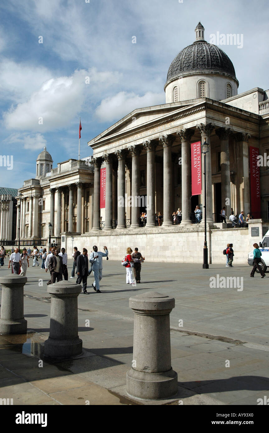 National Gallery at Trafalgar Square in London Stock Photo