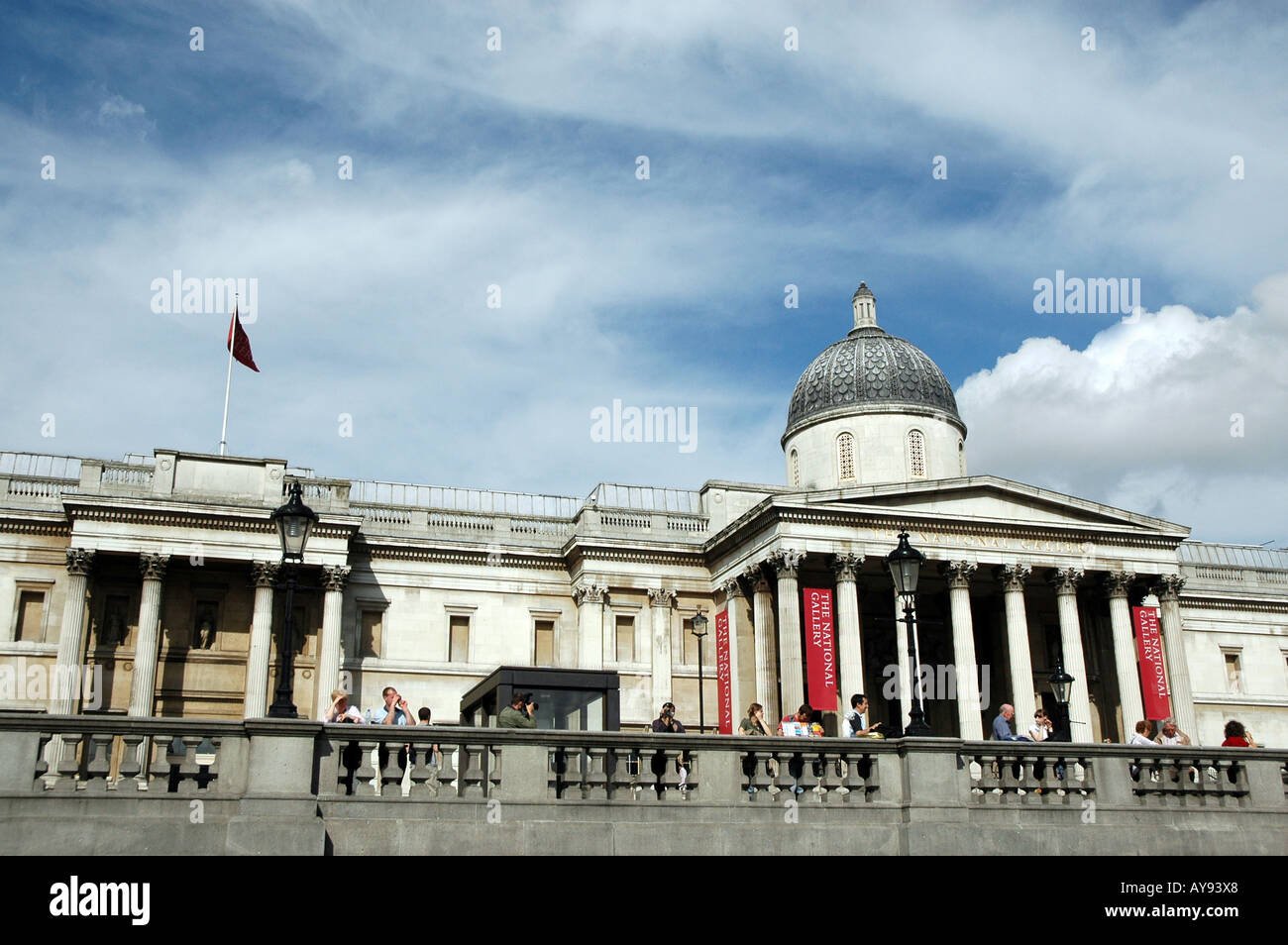 National Gallery at Trafalgar Square in London Stock Photo