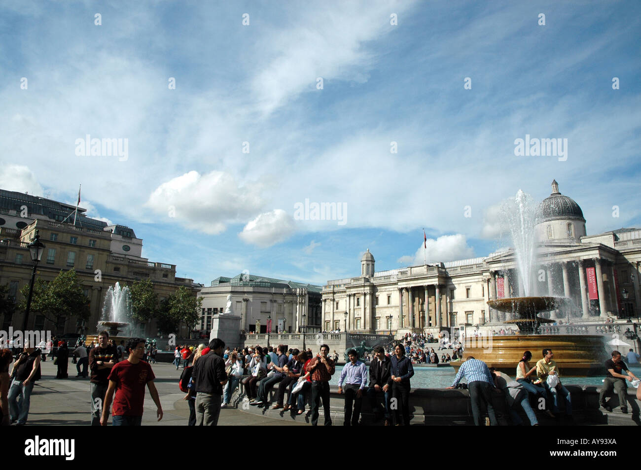 National Gallery at Trafalgar Square in London Stock Photo