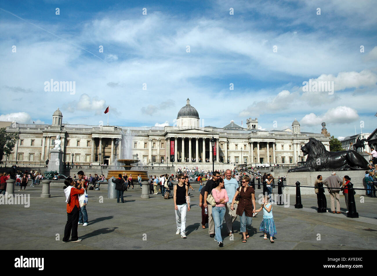 National Gallery at Trafalgar Square in London Stock Photo