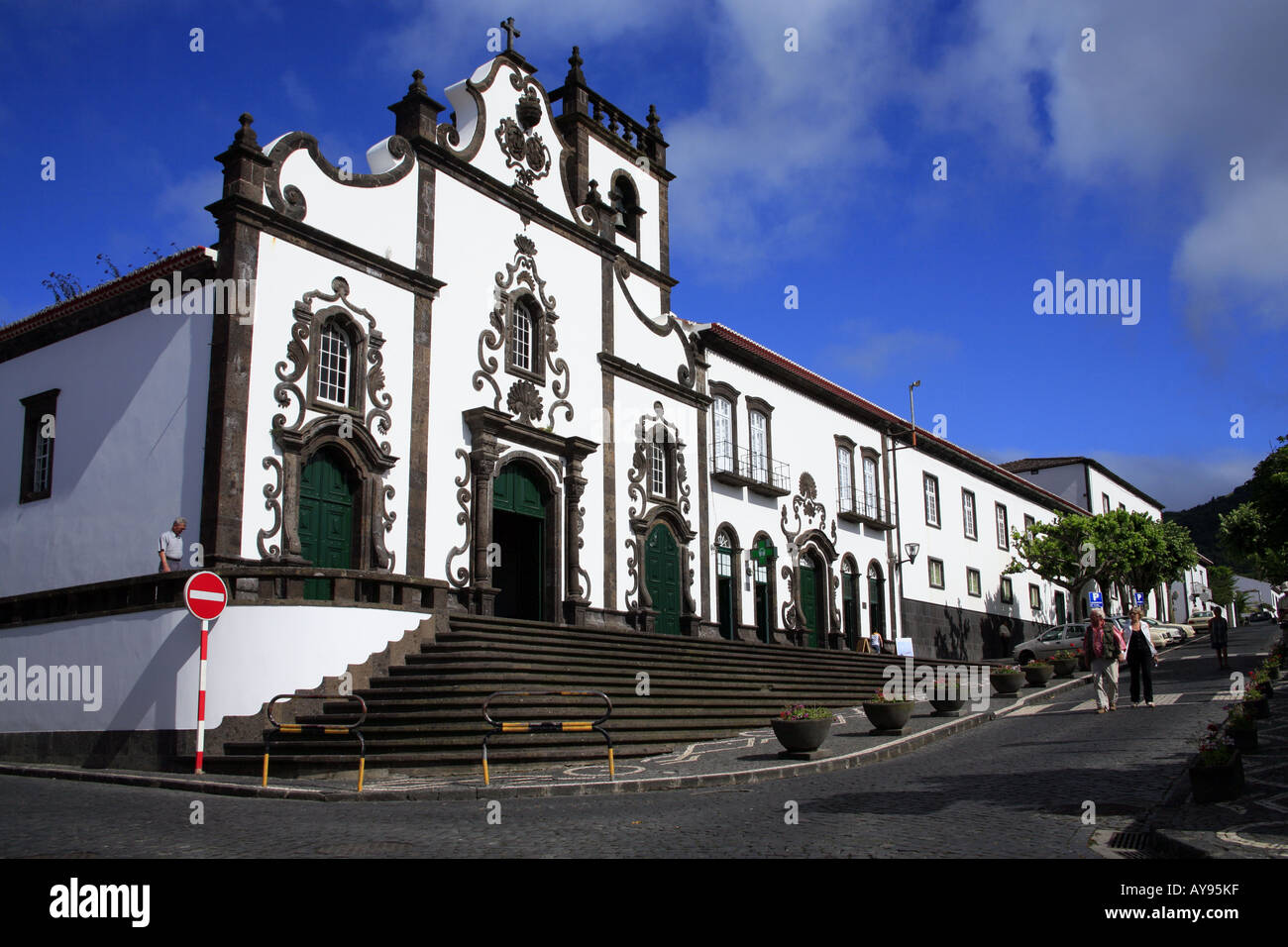 Church of the Holy Spirit, in the town of Vila Franca do Campo. Sao Miguel island, Azores, Portugal. Stock Photo