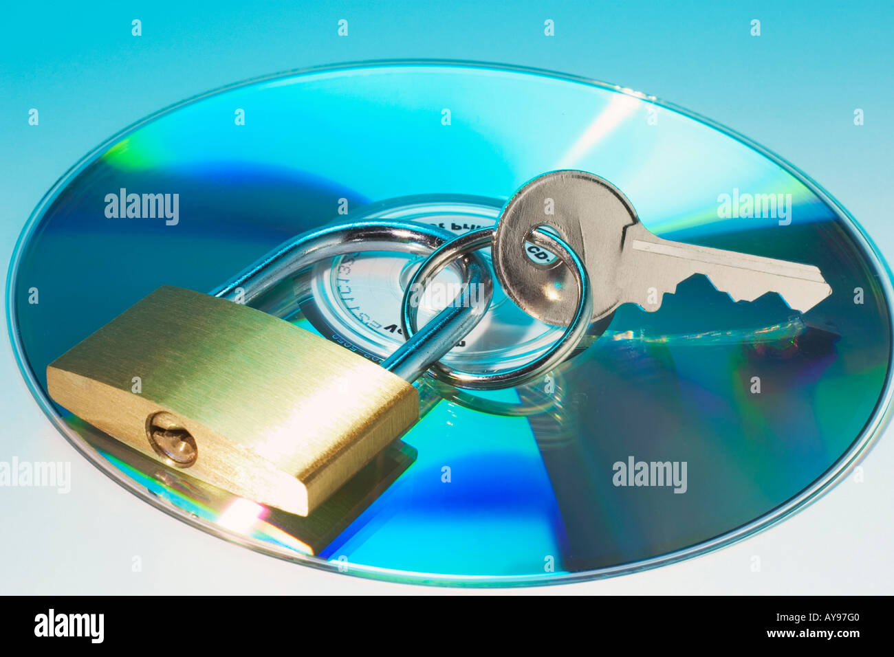 Keys on CD Stock Photo
