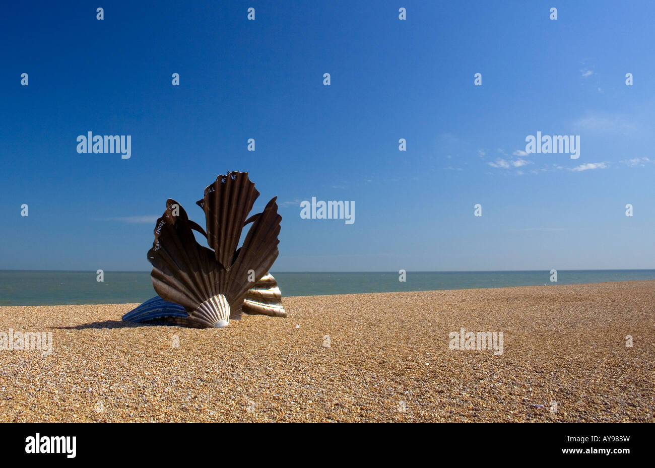 Sculpture on Aldeburgh Beach Stock Photo
